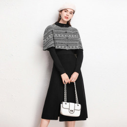 小香風洋裝毛衣裙三件式加厚針織裙