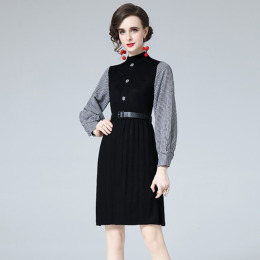 針織洋裝中長版毛衣裙配大衣長裙內搭打底裙