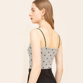 女裝吊帶一字領小背心碎花內搭打底棉質美背上衣_2
