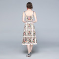 歐洲氣質定位印花顯瘦大擺洋裝_2