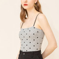 女裝吊帶一字領小背心碎花內搭打底棉質美背上衣_1