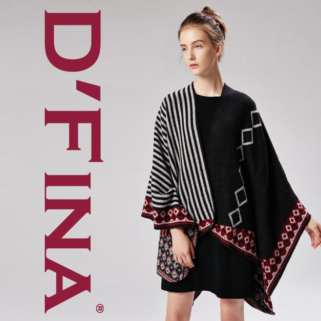 歐美條紋小菱形保暖披肩春夏秋冬四季可用
