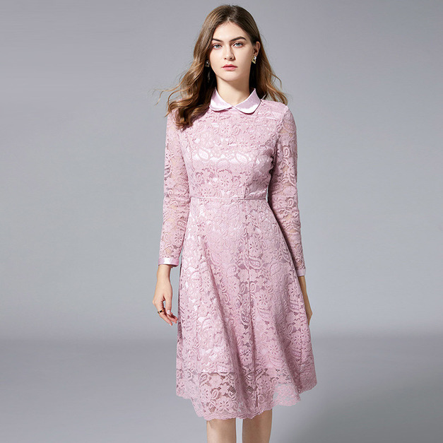 歐美蕾絲洋裝中長版棉花糖女孩裙