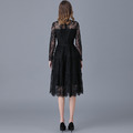 蕾絲洋裝歐美法式中長版加大碼高檔打底長裙_2