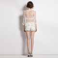 性感度假沙灘海邊 流蘇手鉤水溶蕾絲小衫短褲三件式_2