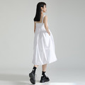 皺褶不規則設計感小眾吊帶裙子洋裝_2