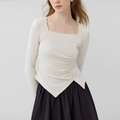 法式芭蕾風初秋氣質長袖針織衫_1