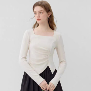 法式芭蕾風初秋氣質長袖針織衫