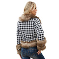 格紋外套可拆式毛領短版時尚上衣千鳥格_2