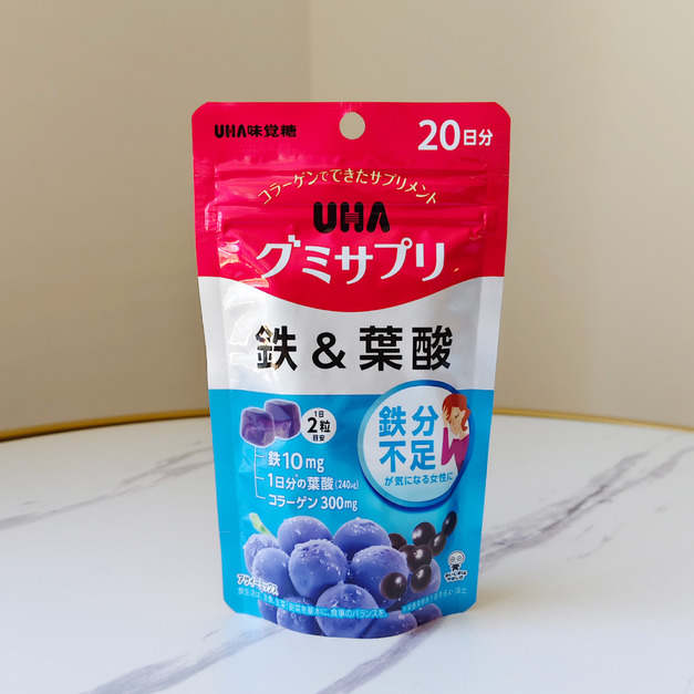 日本 UHA 味覺糖 鐵＆葉酸軟糖｜單袋入