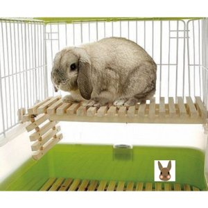 日本Marukan-天然木兔兔專用吊橋閣樓層板MR-614