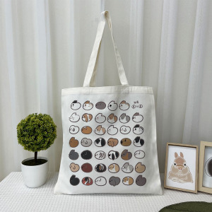 牧草圓又圓 | 手創-饅頭兔天帆布袋