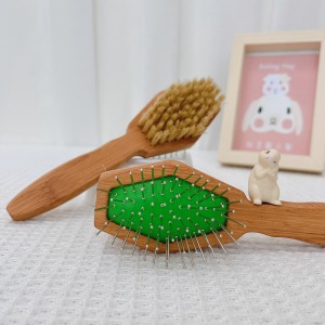 【新品】木質雙面按摩針梳 梳毛