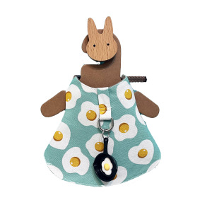 牧草圓又圓 | 老奶奶手作牽繩衣 ─ 「2025新款」荷包蛋(藍)復刻款 (附牽繩)