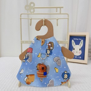 牧草圓又圓 | 老奶奶手作牽繩衣 ─ 卡皮巴拉(藍)  (附牽繩)