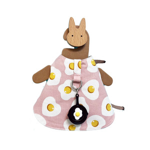 牧草圓又圓 | 老奶奶手作牽繩衣 ─ 「2025新款」荷包蛋(粉)復刻款 (附牽繩)