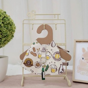 牧草圓又圓 | 老奶奶手作牽繩衣 ─ 燒烤店(白) 燒啤 (附牽繩)