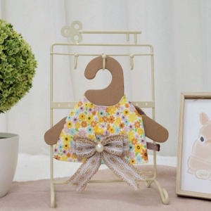  牧草圓又圓 | 老奶奶手作牽繩衣 ─ 繽紛花朵蝴蝶結 (附牽繩)