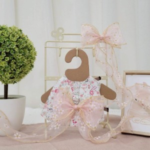 牧草圓又圓 | 老奶奶手作牽繩衣 ─ 粉紅親子裝 (附牽繩)