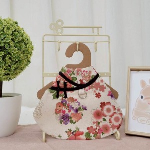 牧草圓又圓 | 老奶奶手作牽繩衣 ─ (白)旗袍 (附牽繩)