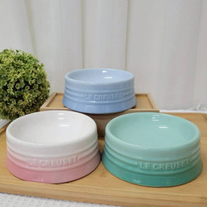 火口湖陶瓷飼料碗(粉/藍/綠)