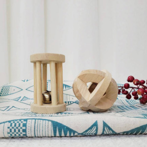 木製玩具─鈴鐺滾桶/玩耍球