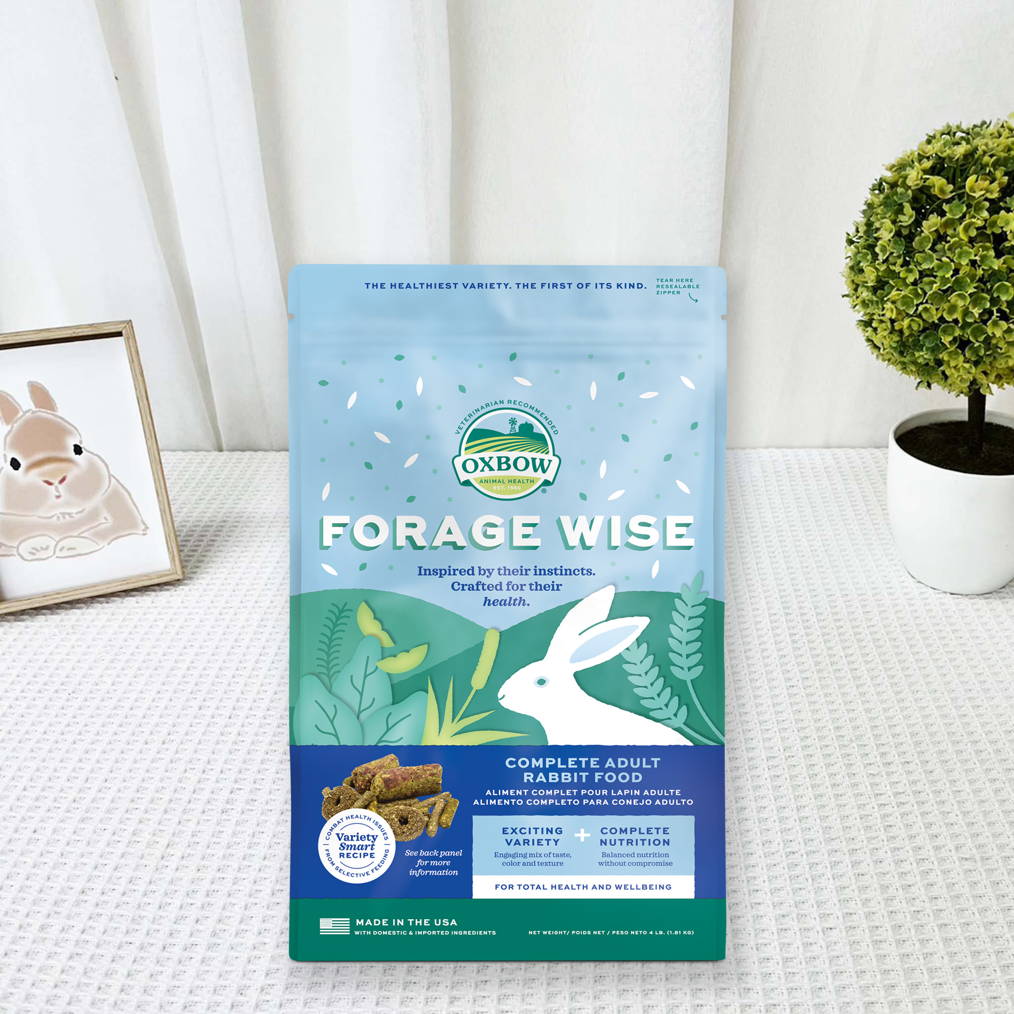 美國OXBOW |  豐富百匯高纖糧  本能覓食成兔 4磅(約1.81kg)