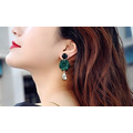 長款花朵水滴耳環 - E01528