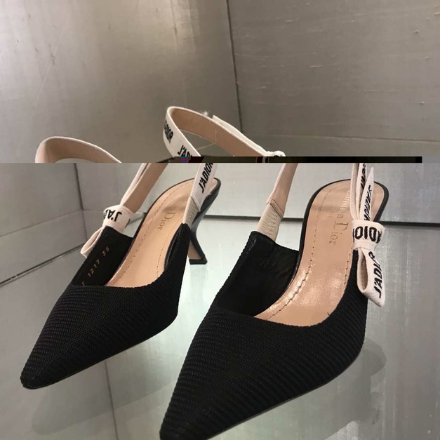 Dior J'adior slingback印字織帶跟鞋