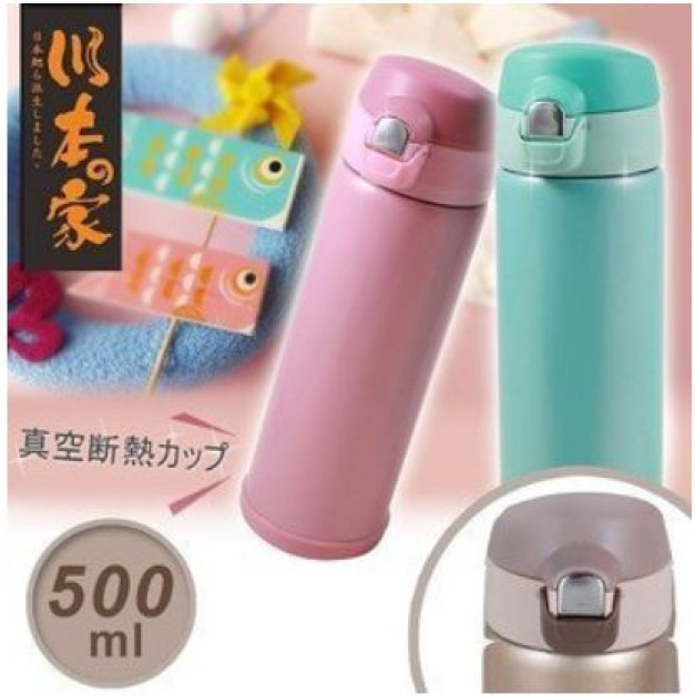 【川本之家】316不鏽鋼真空彈跳保溫瓶500ML-富貴金(JA-500MGL)