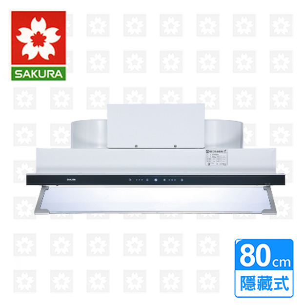 【櫻花牌】渦輪變頻全隱藏式烤漆除油煙機80cm ( DR-3592AL ) (含北北基原廠基本安裝)