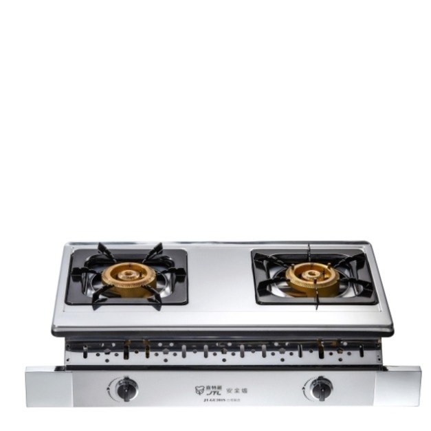 【喜特麗】全銅爐頭雙口嵌入爐 瓦斯爐 JT-GU201S( NG1/LPG 原廠保固送基本安裝)