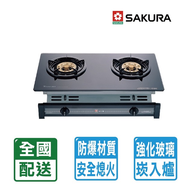 【SAKURA 櫻花】兩口玻璃面板嵌入爐(G-6500KG)(NG1/LPG 配送不含安裝)