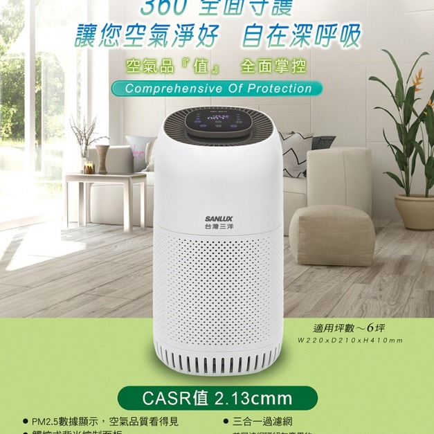 【SANLUX 台灣三洋】6坪 HEPA濾網空氣清淨機(ABC-M610)(免運)