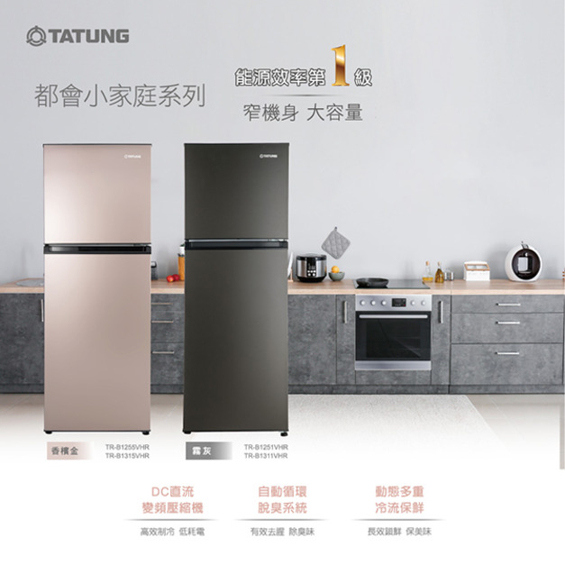 【TATUNG大同】250公升變頻雙門冰箱(TR-B1251VHR)(原廠保固+基本安裝)