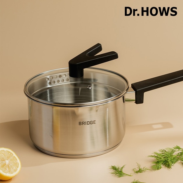 【韓國Dr.HOWS】BRIDGE 不銹鋼單柄湯鍋-銀  (18cm)