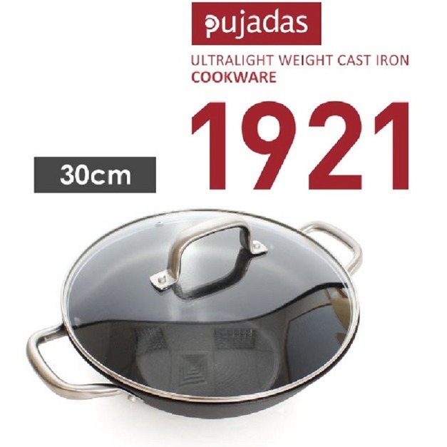 西班牙Pujadas 1921輕鑄鐵深型雙耳燉鍋30cm(附蓋)-3.8L(免運)