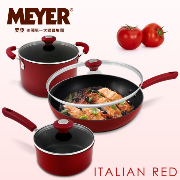 【MEYER】美國美亞義大利紅耐磨不沾六件組(12851)(免運)