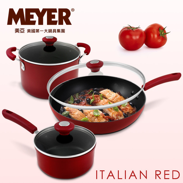 【MEYER】美國美亞義大利紅耐磨不沾六件組(12851)(免運)