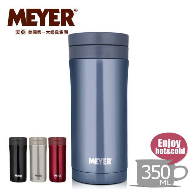 【MEYER】美國美亞炫彩寬口徑保溫杯350ML-湛青藍(59340)