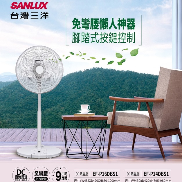 【SANLUX 台灣三洋】16吋DC直流遙控電風扇(EF-P16DBS1)(免運)