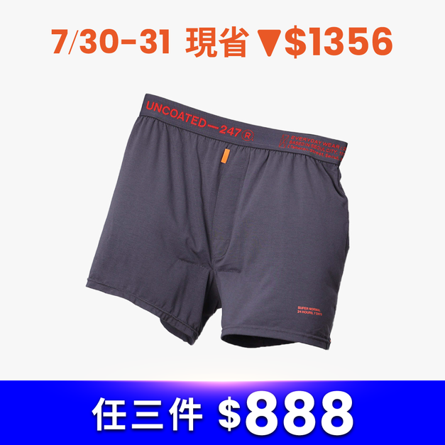 Slim Fit系列 空氣感抗菌平口內褲V2 黑炭灰