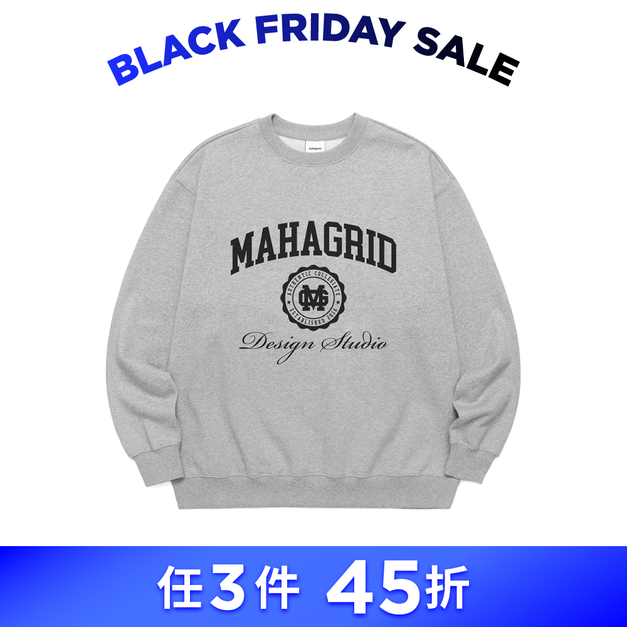 MAHAGRID  印章LOGO大學T 灰色