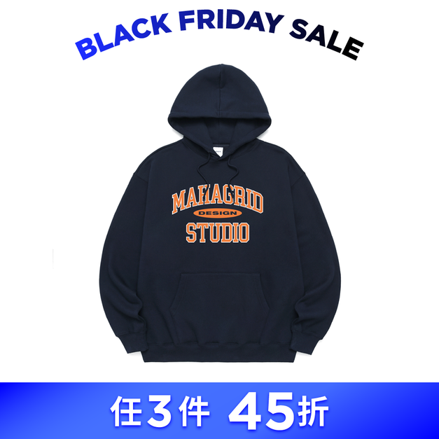 MAHAGRID  復古LOGO 帽T 海軍藍