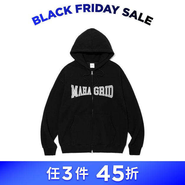 MAHAGRID  經典LOGO連帽外套  黑色