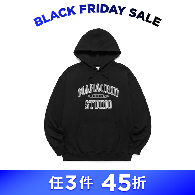 MAHAGRID  復古LOGO 帽T 黑色