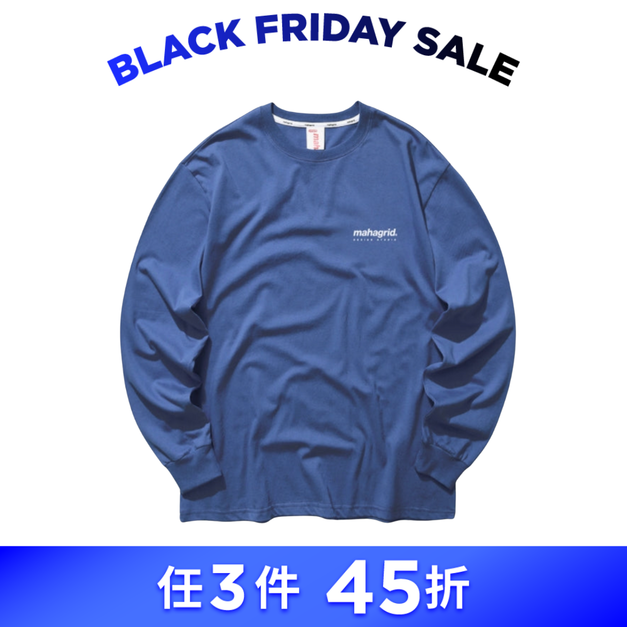MAHAGRID  原創標誌 LS TEE 海軍藍