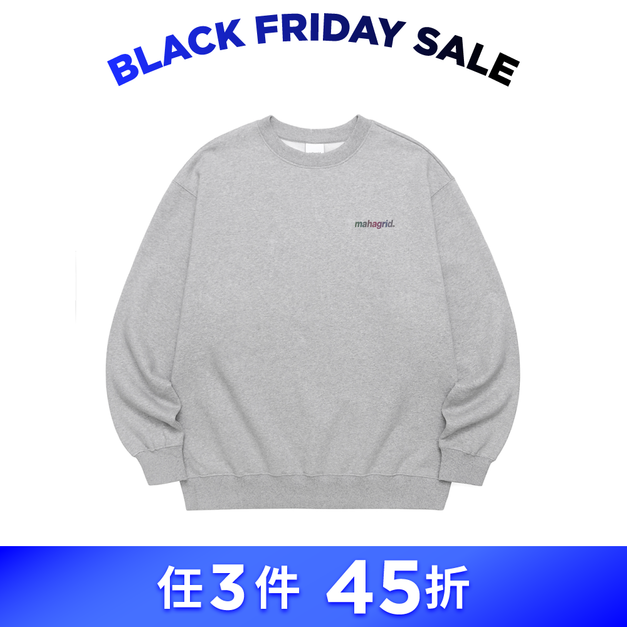 MAHAGRID  炫光LOGO 大學T 灰色