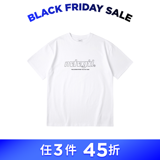 MAHAGRID 簍空Logo短袖T恤 白色