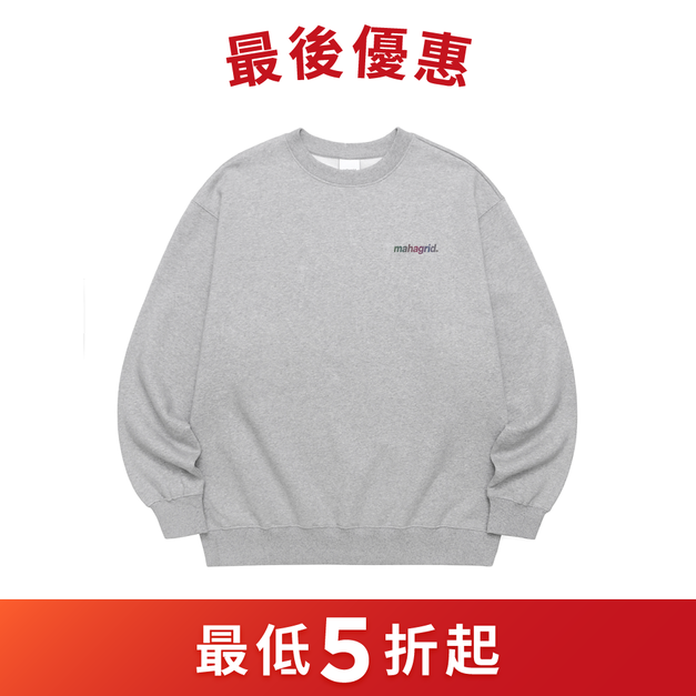 MAHAGRID  炫光LOGO 大學T 灰色